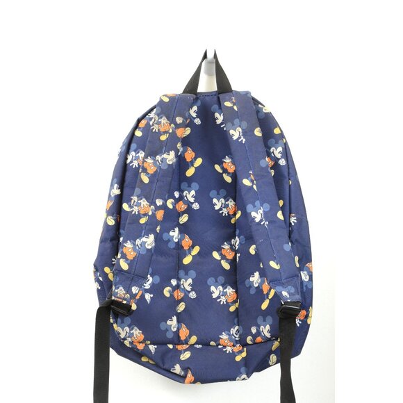 Disney Mickey Mouse Backpack 16" Blue Canvas Adult Kids School Travel Book Bag - Picture 4 of 5
